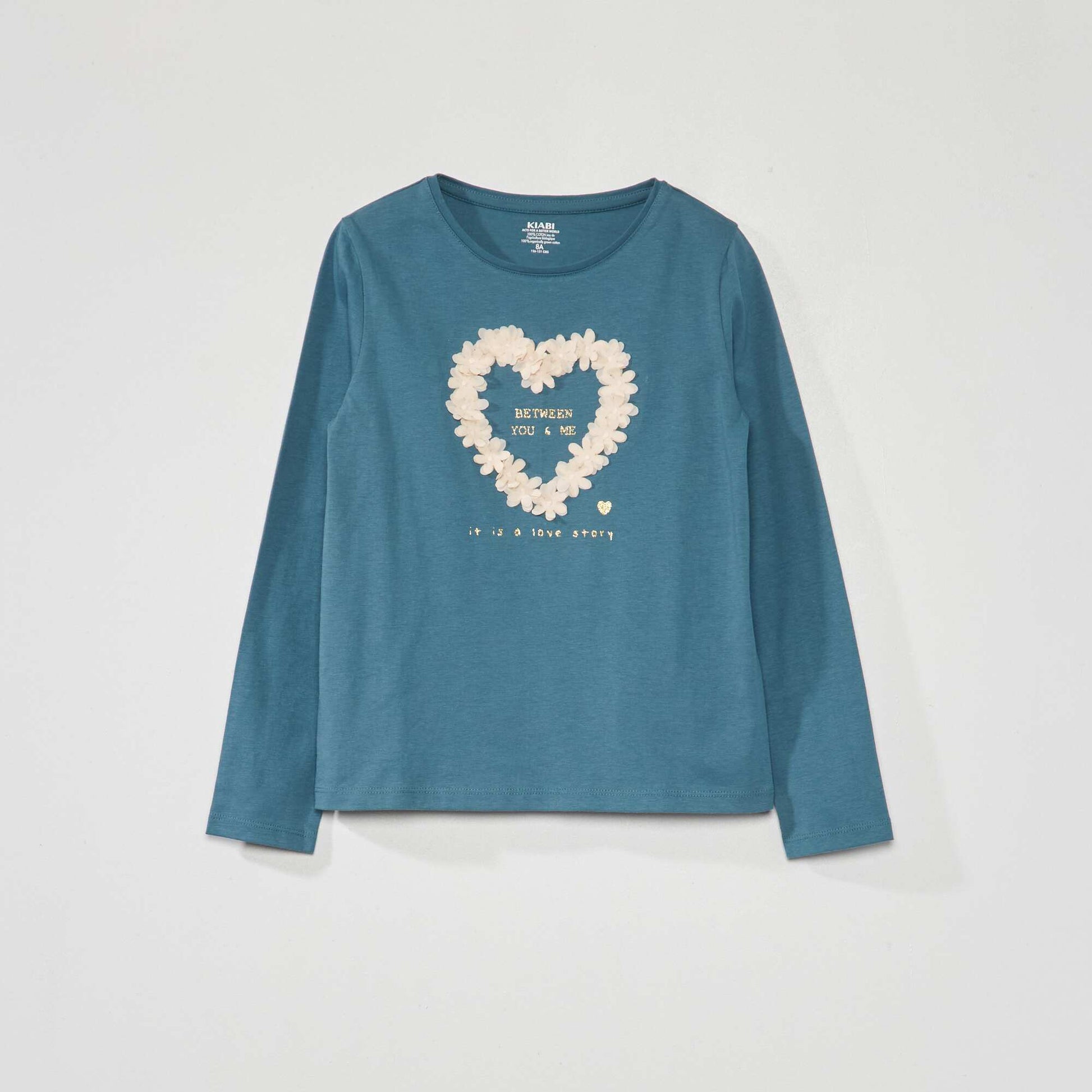T-shirt imprim manches longues Vert