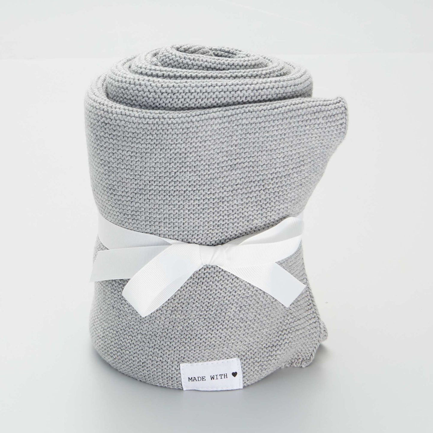 Couverture en maille tricot Gris