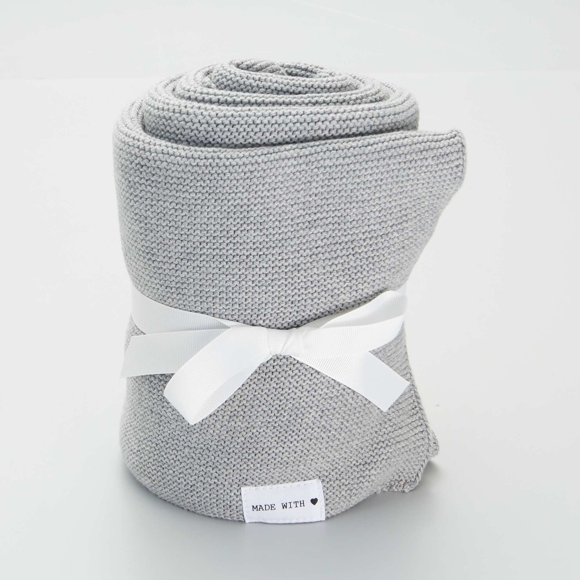 Couverture en maille tricot Gris