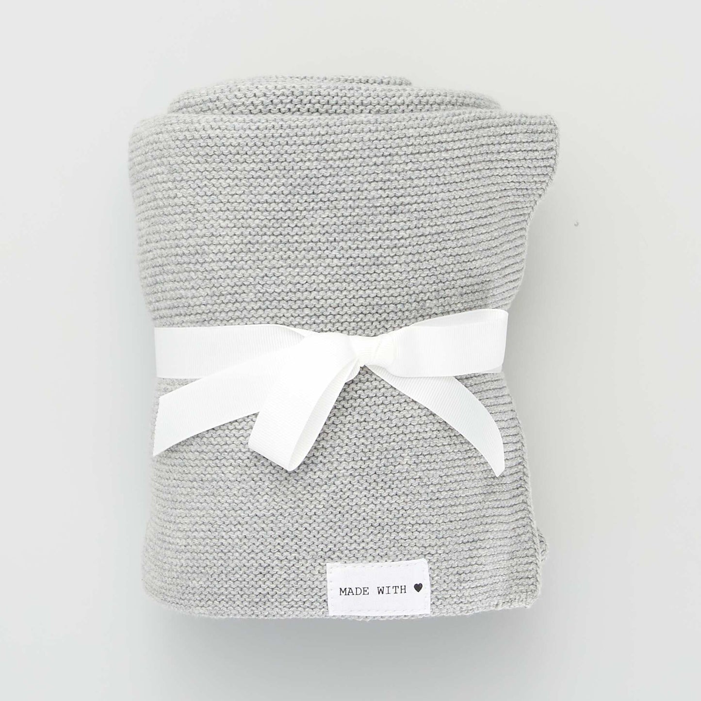 Couverture en maille tricot Gris