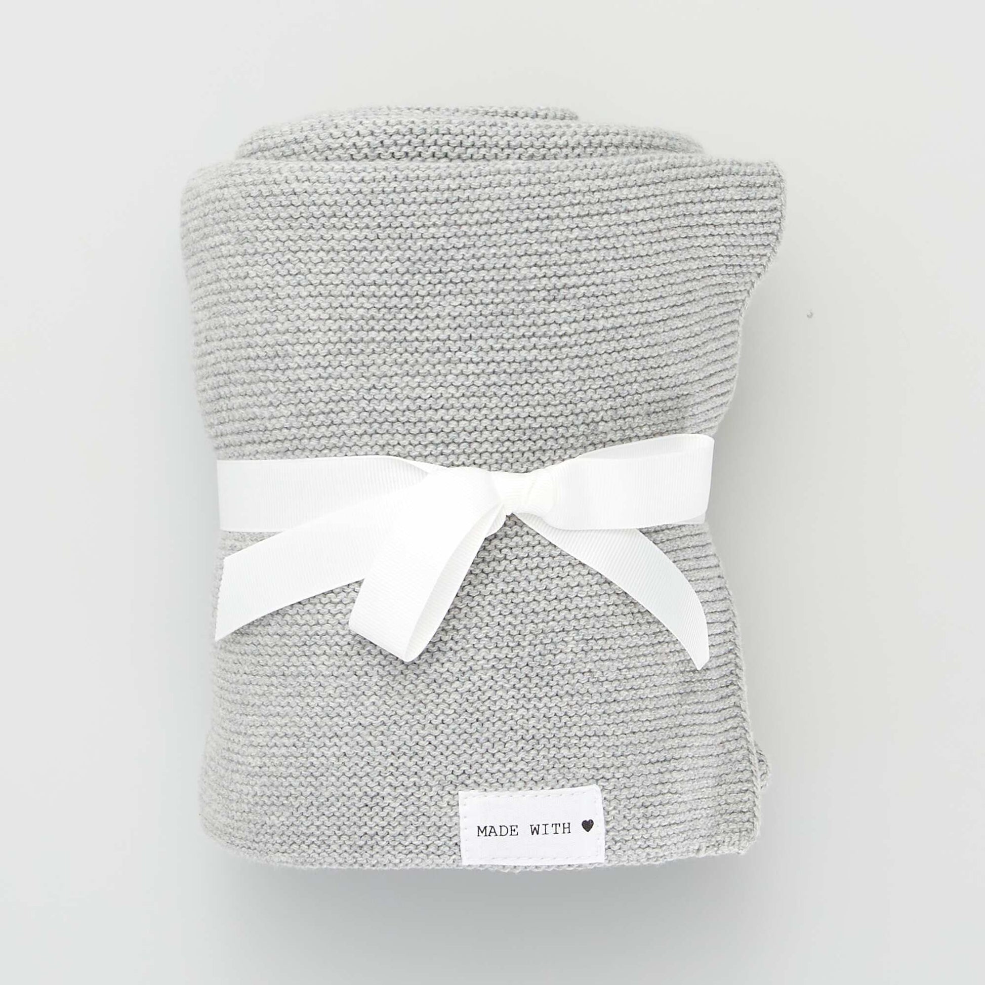 Couverture en maille tricot Gris