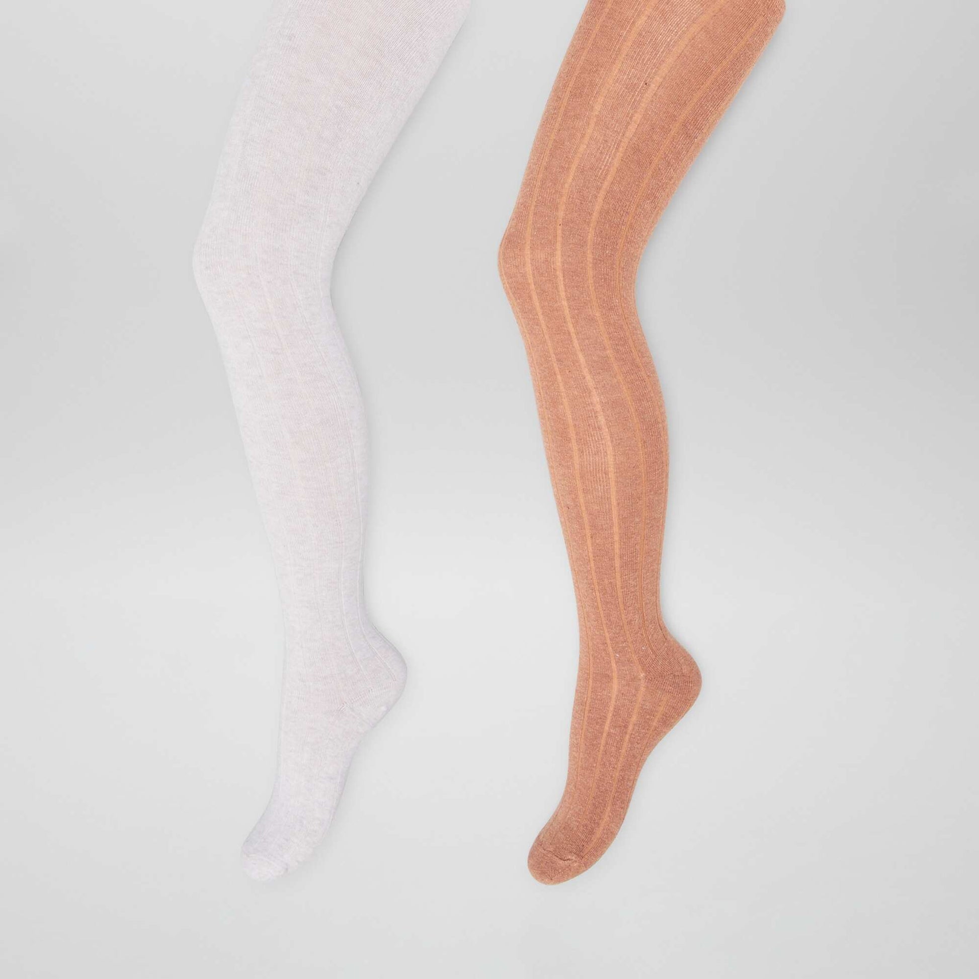 Lot de 2 collants chauds Marron/beige