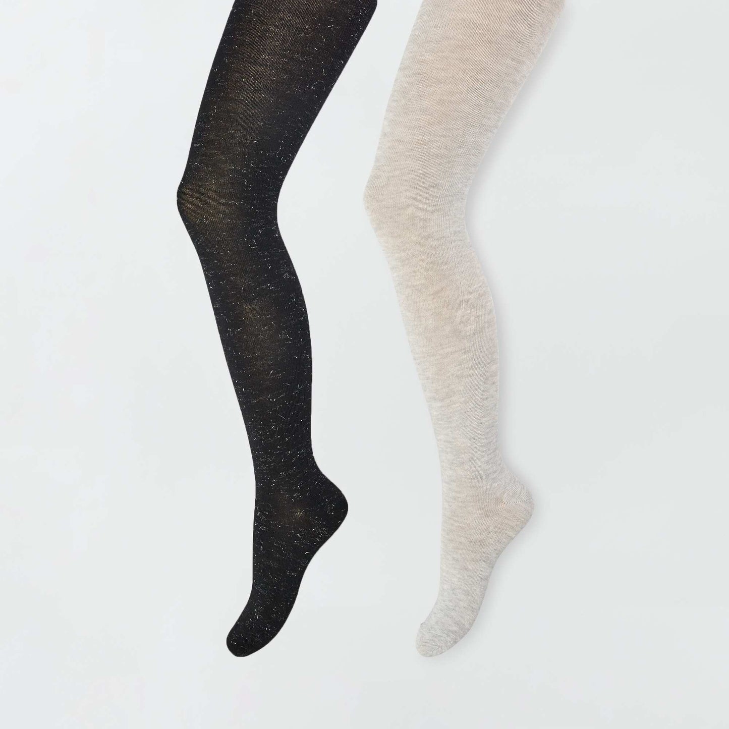 2 paires de collants chauds Noir