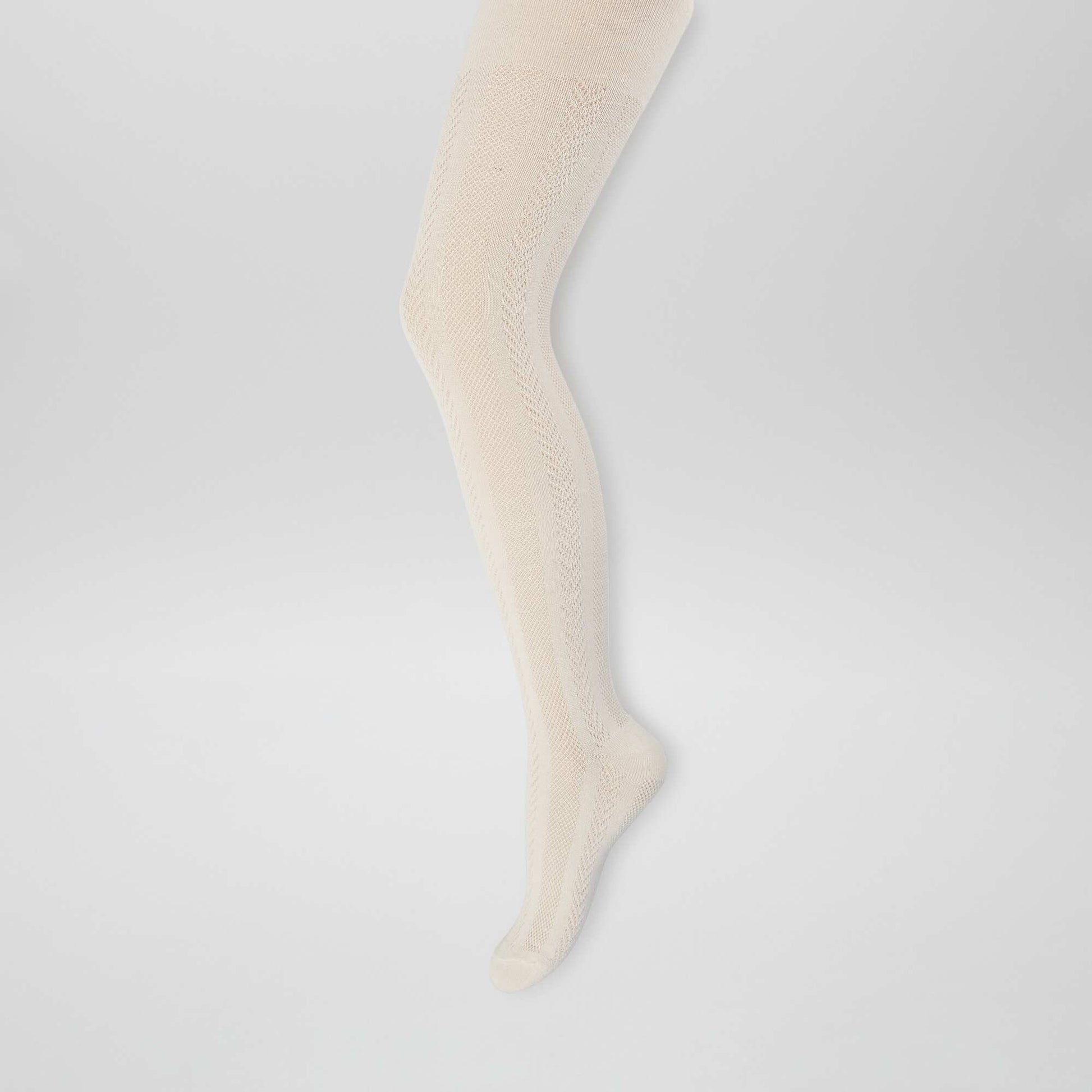 Lot de 2 paires de collants en maille fantaisie Gris/ecru