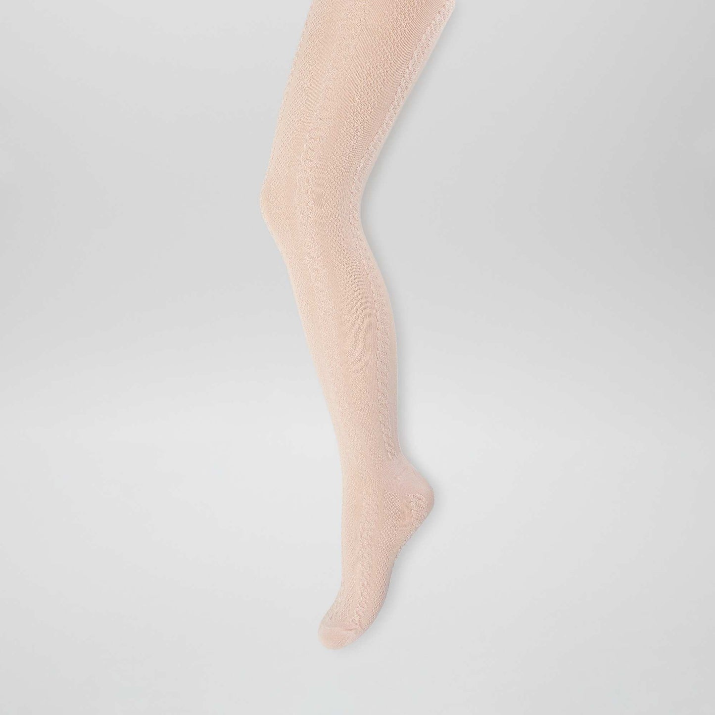 Lot de 2 collants en maille torsadée Rose/blanc