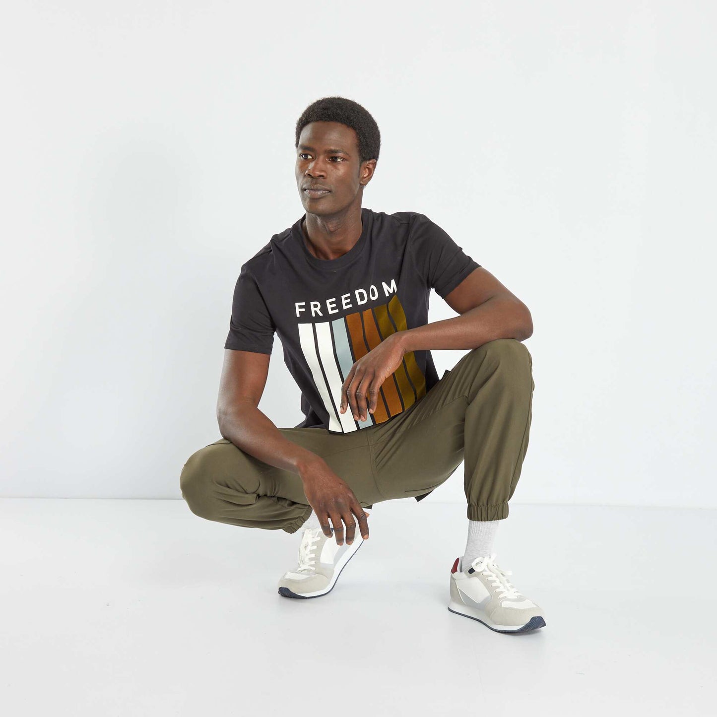 Tee-shirt message 'freedom' noir