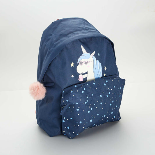 Sac en toile licorne d perlant Bleu