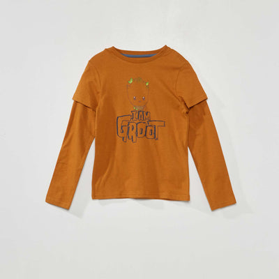 T-shirt manches longues 'Marvel' Marron
