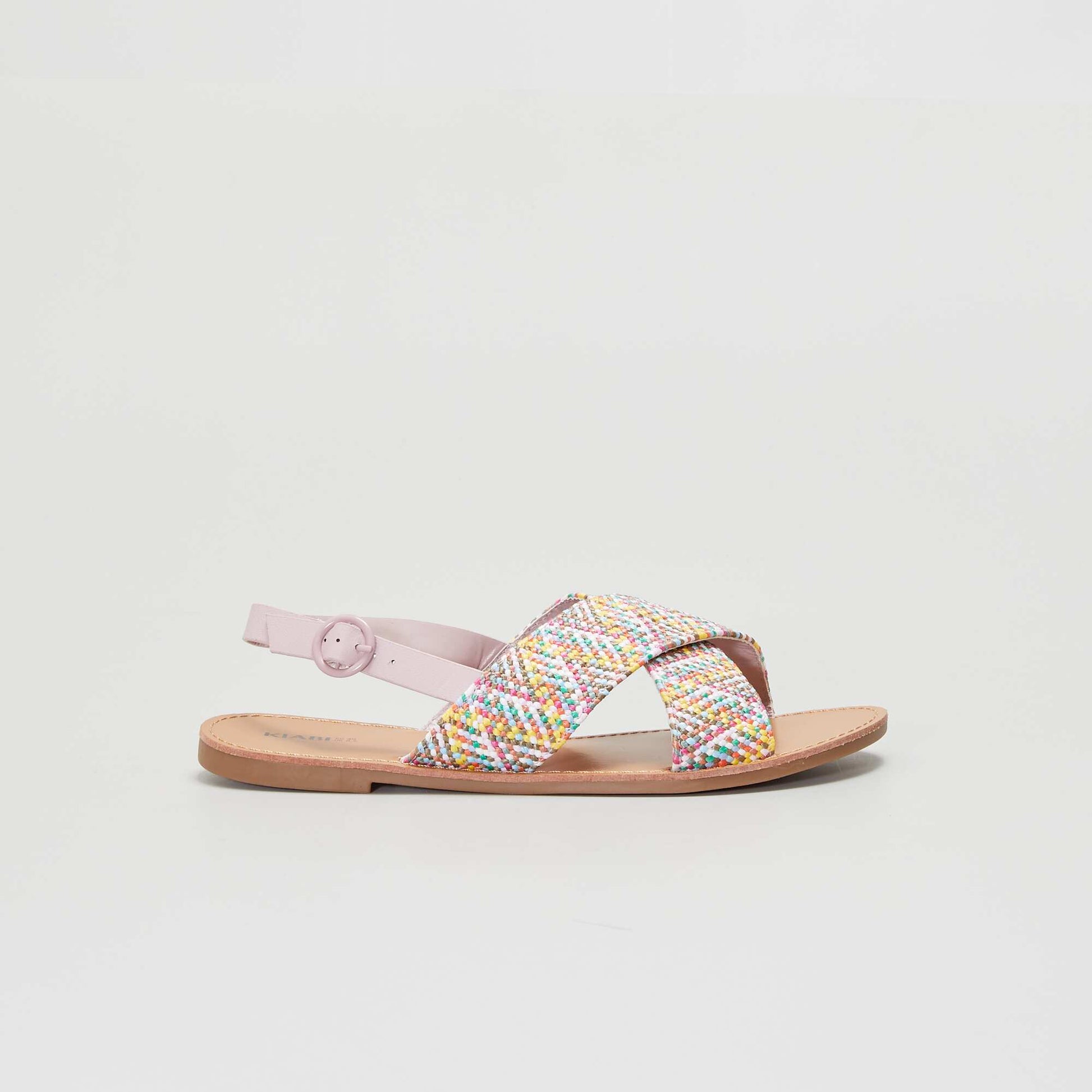 Sandales plates bi-mati re Rose