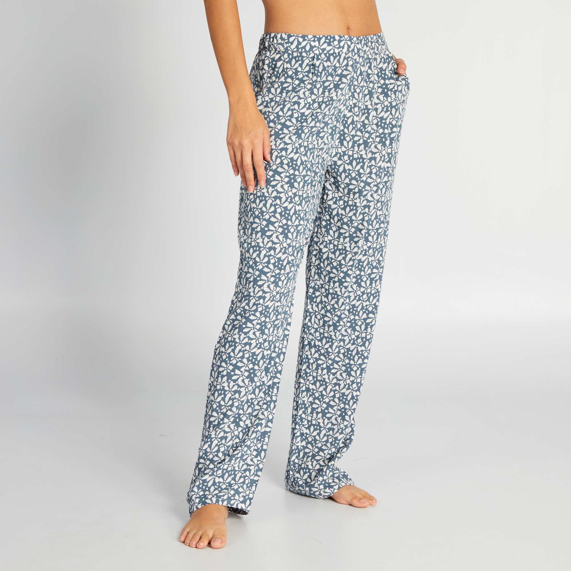 Pantalon de pyjama fluide imprim Bleu
