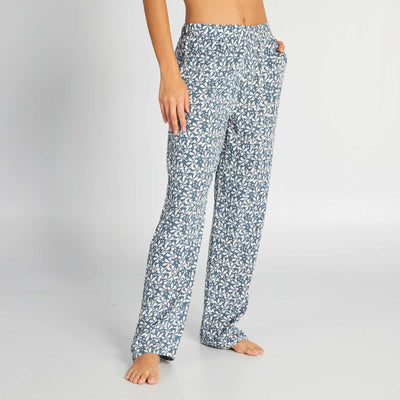 Pantalon de pyjama fluide imprim Bleu