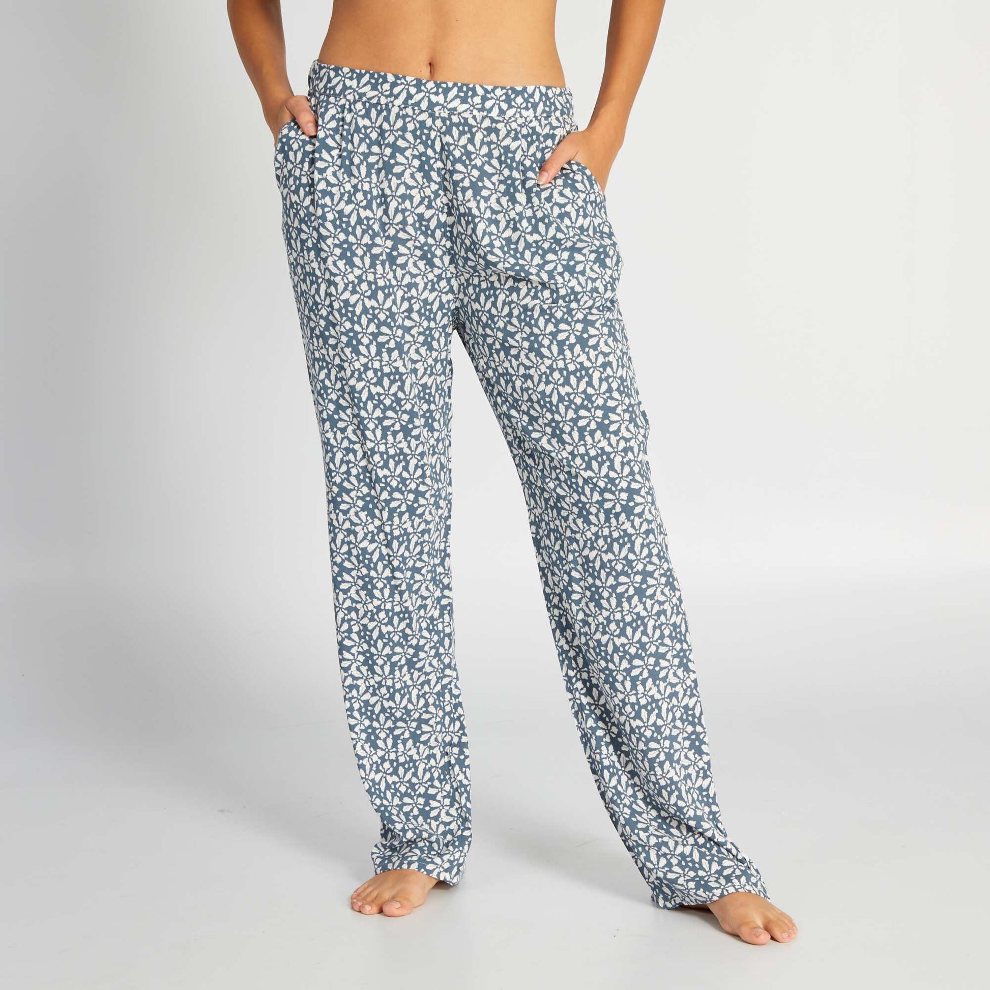 Pantalon de pyjama fluide imprim Bleu