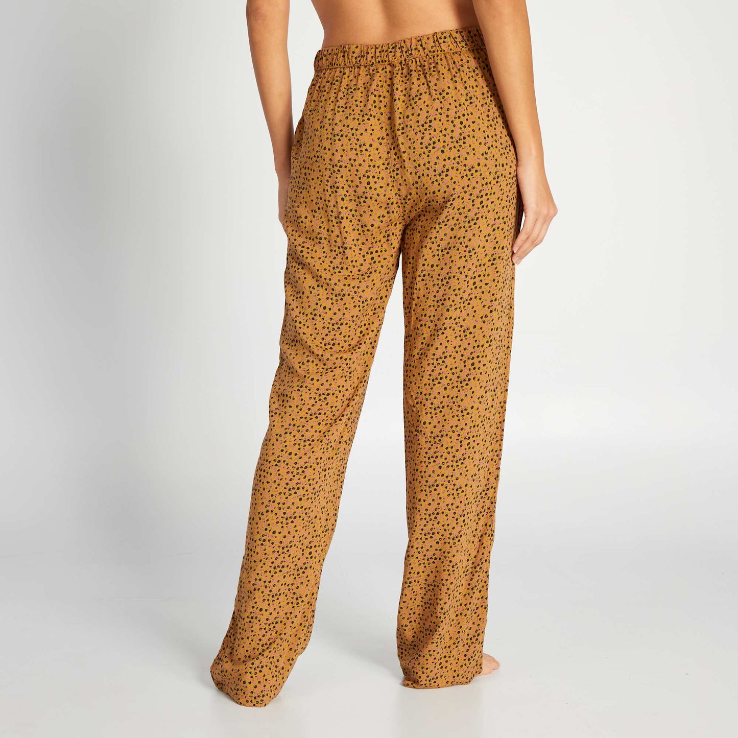 Pantalon de pyjama fluide imprim Marron