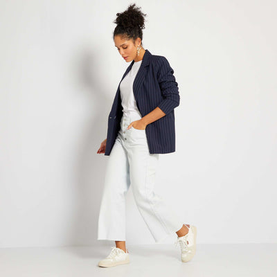 Veste blazer mi-longue Bleu marine