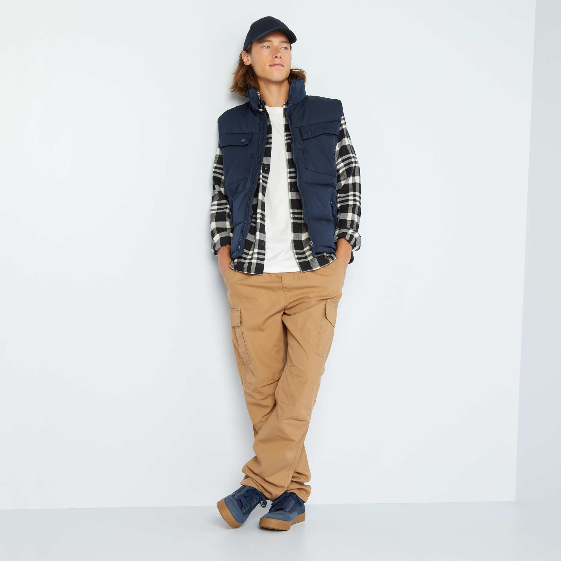 Chemise carreaux en flanelle Noir