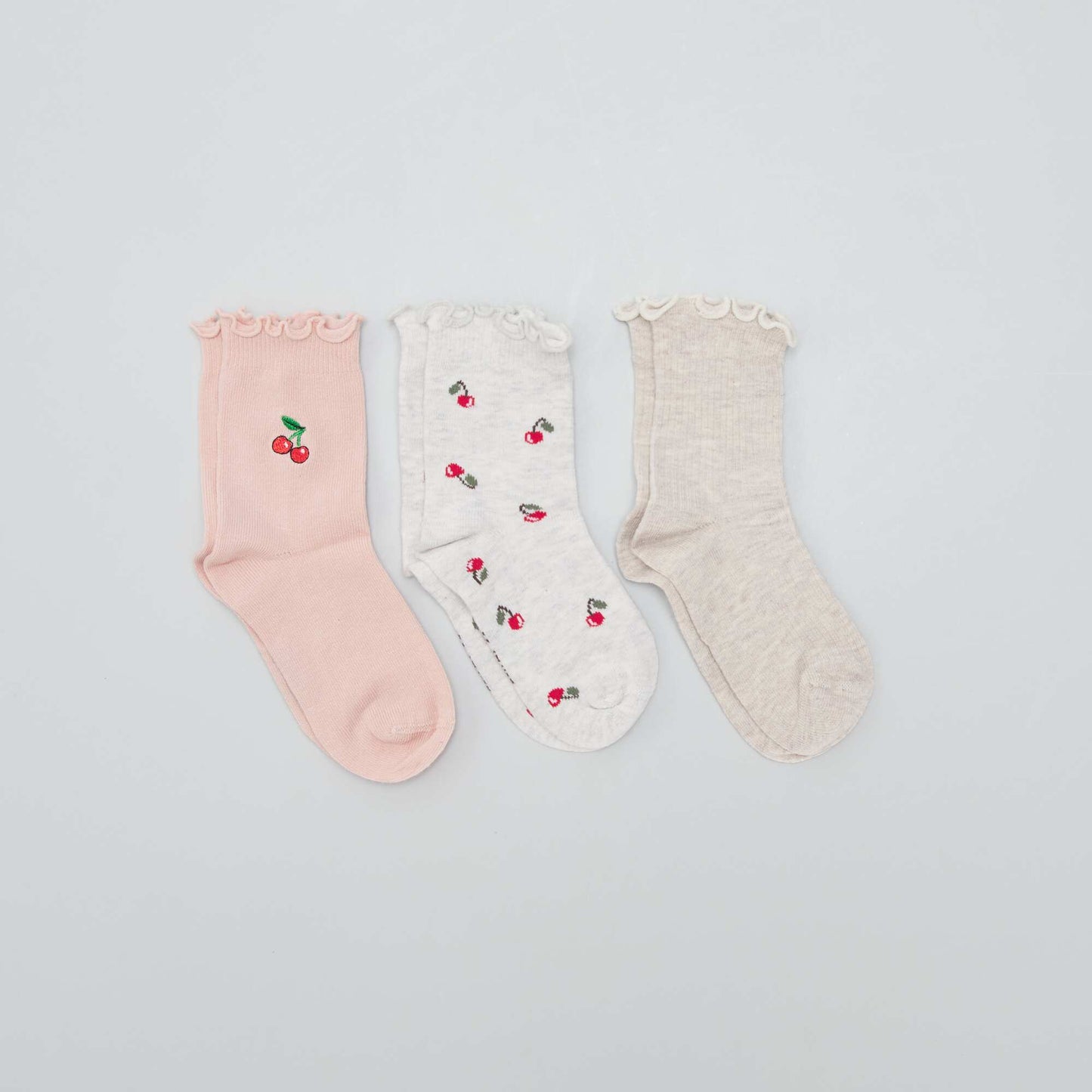 Lot de 3 paires de chaussettes avec imprim Gris/rose