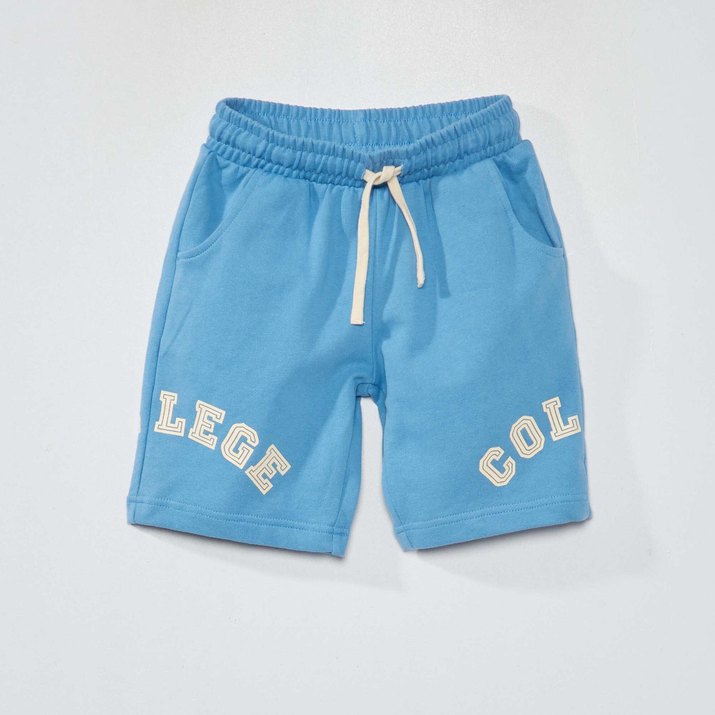 Short de sport en coton Bleu