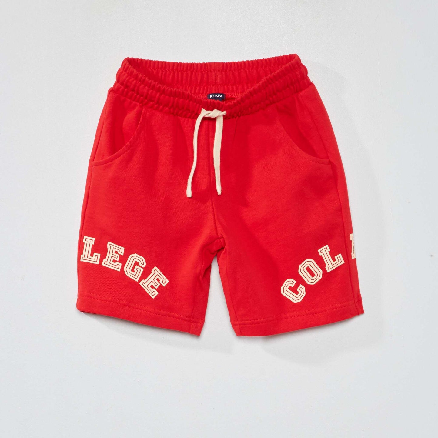 Short de sport en coton Rouge