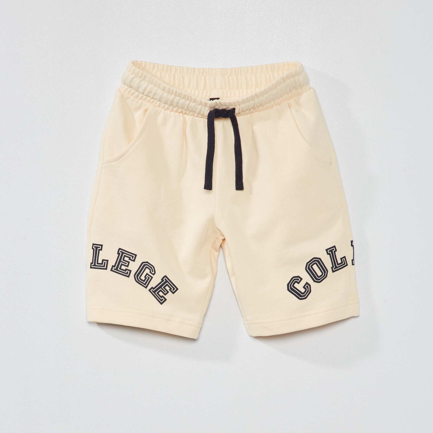 Short de sport en coton Beige