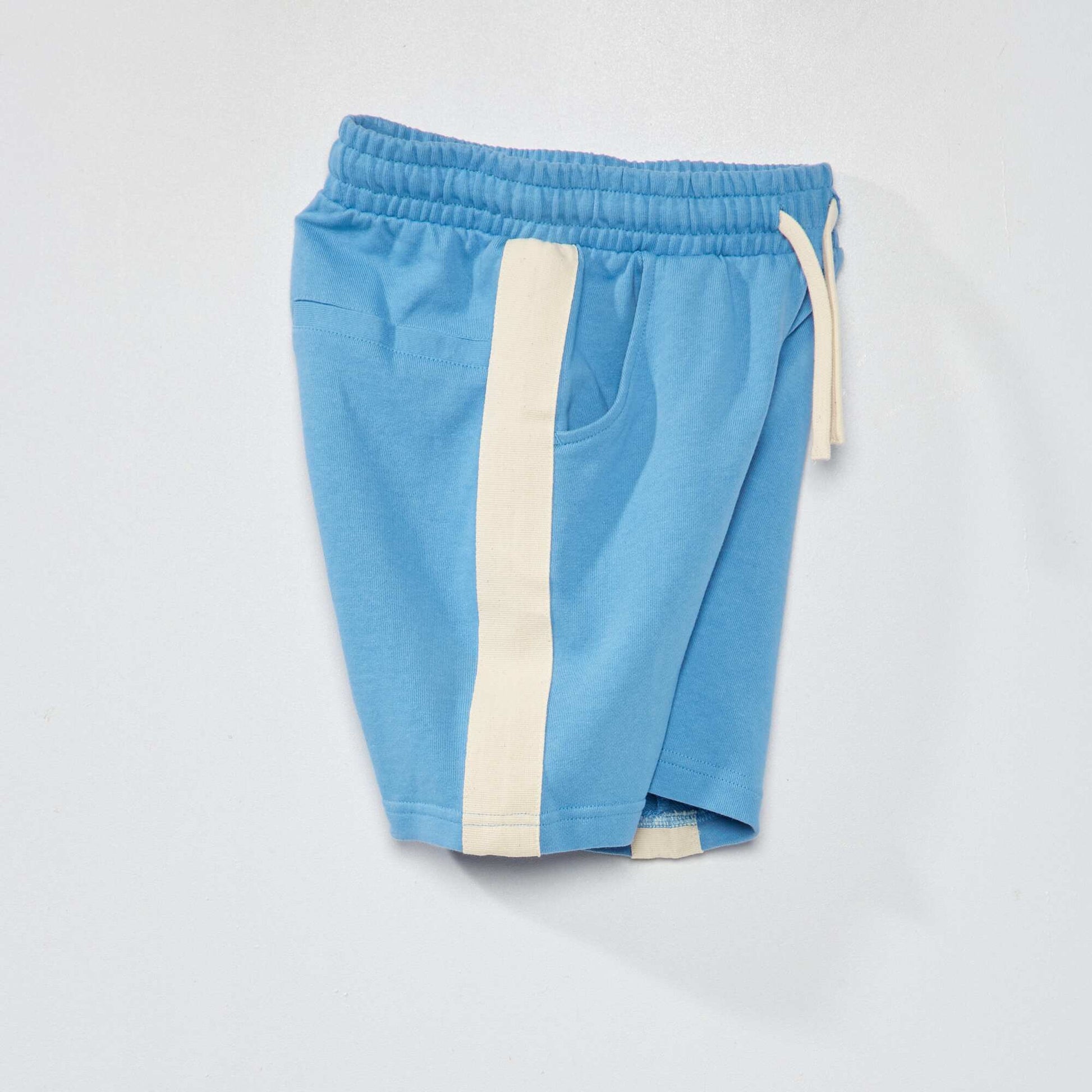 Short de sport avec bandes sur les c t s Bleu