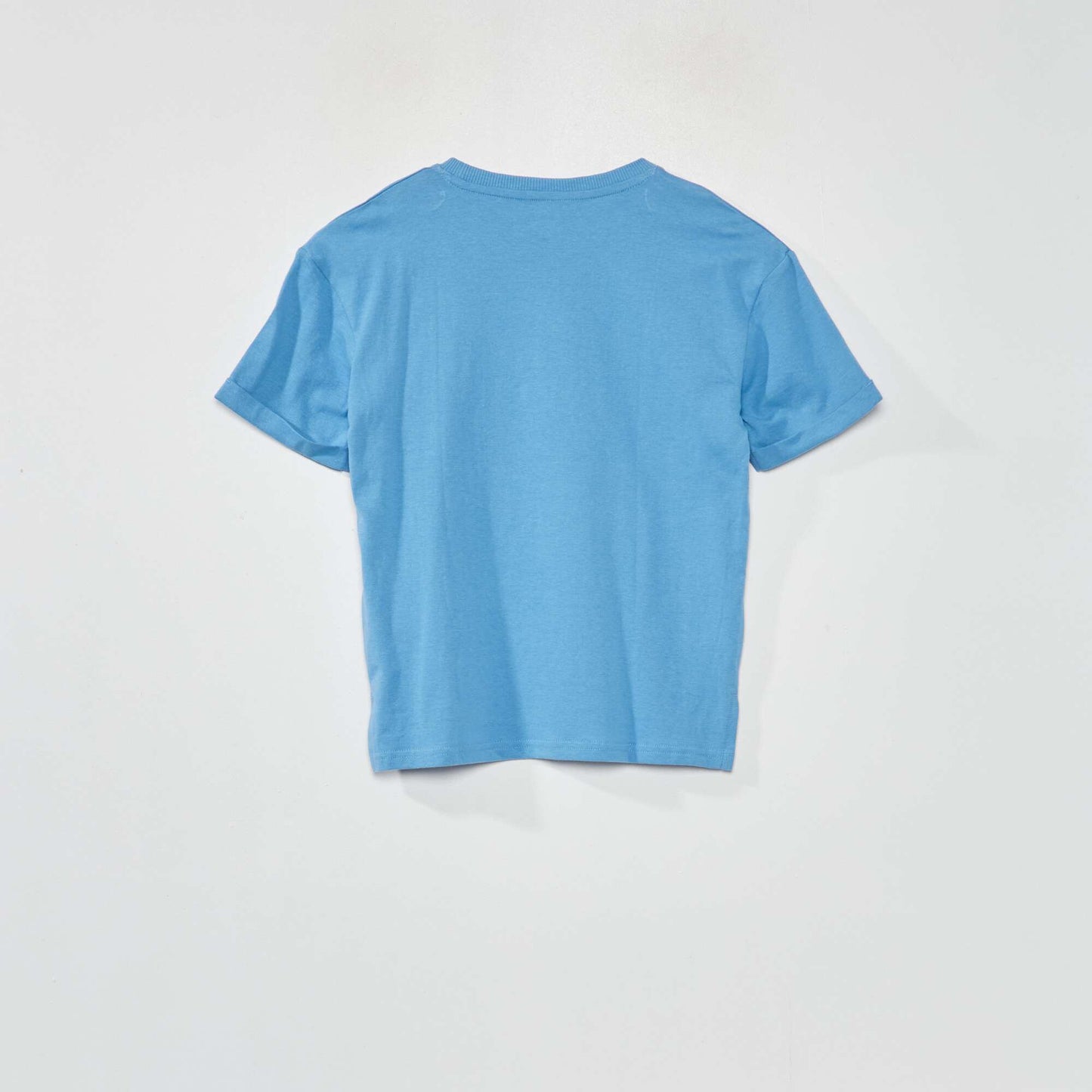 T-shirt en maille jersey imprim Bleu