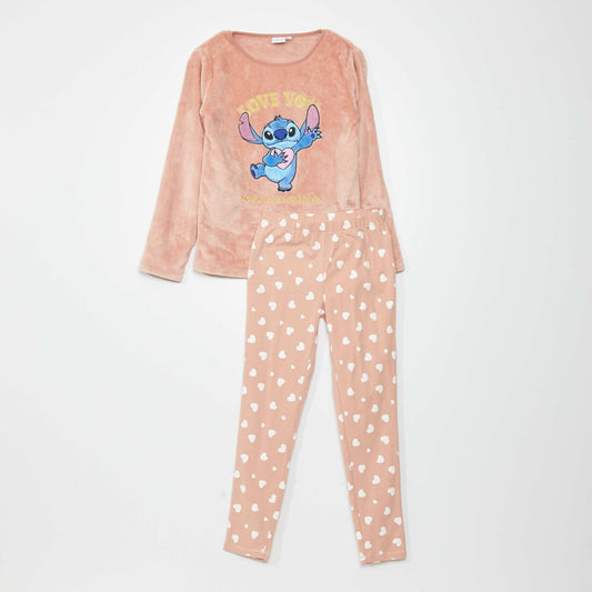 Ensemble pyjama t-shirt + pantalon 'Stitch' - 2 pi ces Rose