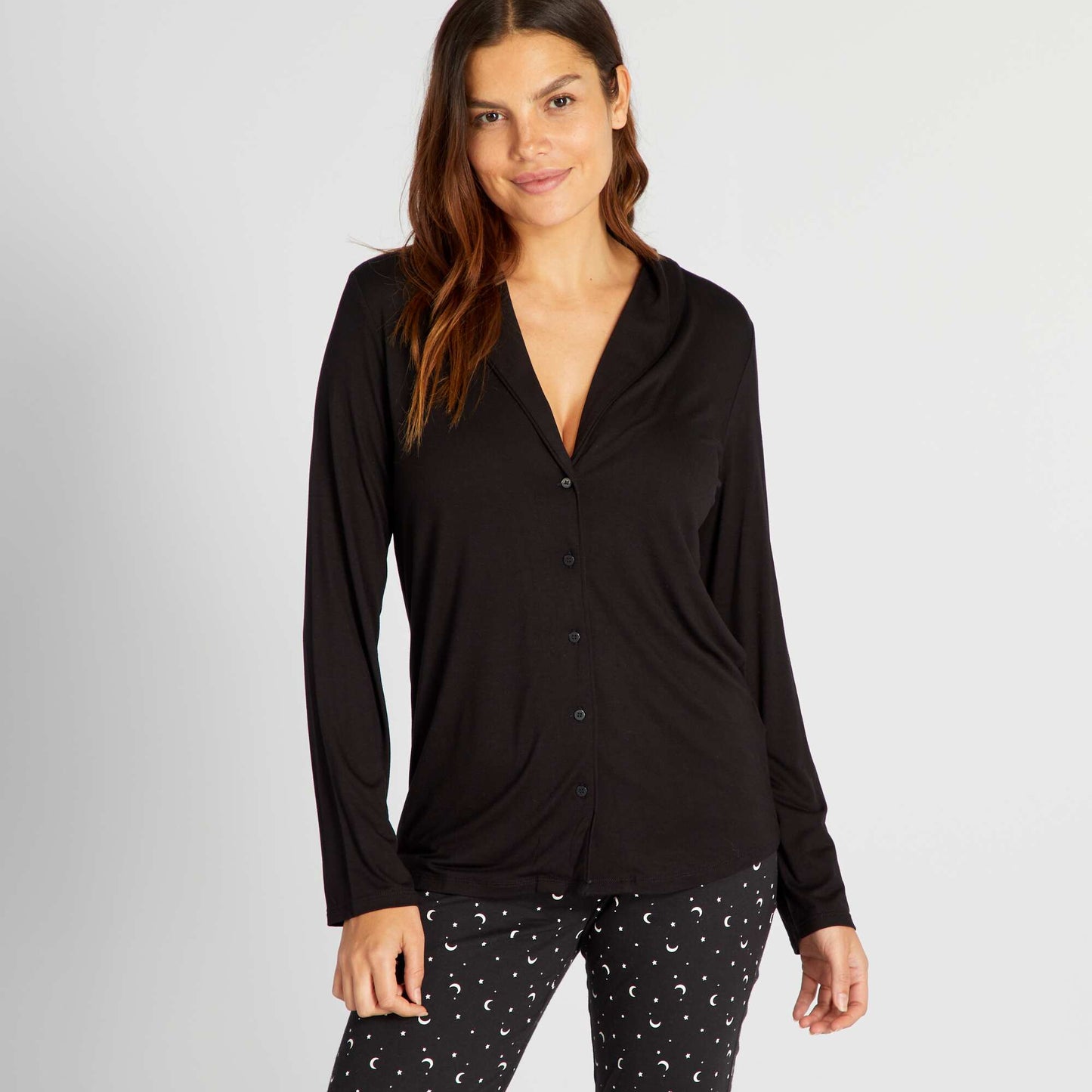 Haut de pyjama long noir