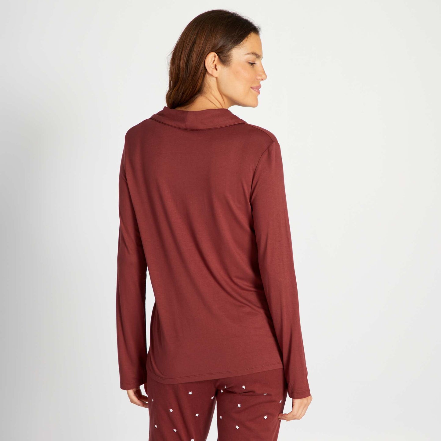 Haut de pyjama long Bordeaux