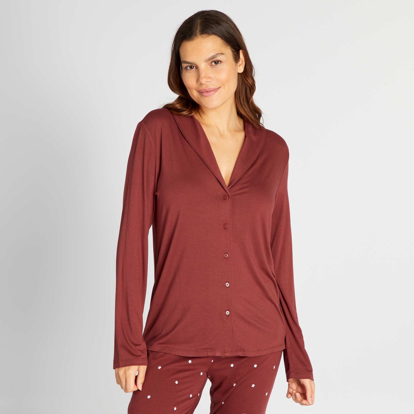 Haut de pyjama long Bordeaux