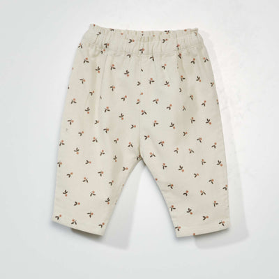 Pantalon sarouel en velours Blanc