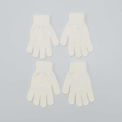Lot de 2 paires de gants Ecru