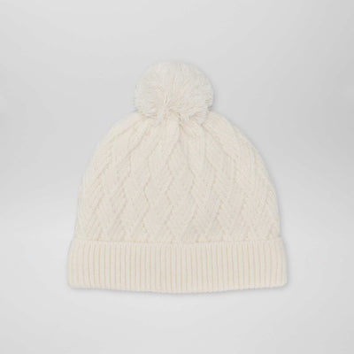 Bonnet en maille fantaisie Ecru