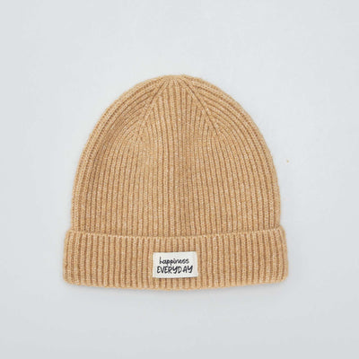 Bonnet en maille Camel