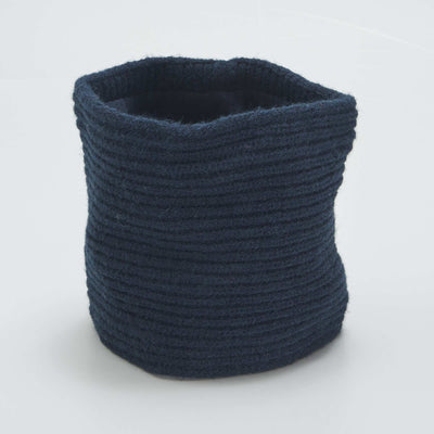 Snood en maille c tel e Bleu fonc