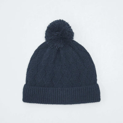 Bonnet en maille fantaisie Bleu fonc