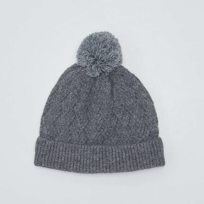 Bonnet en maille fantaisie Gris