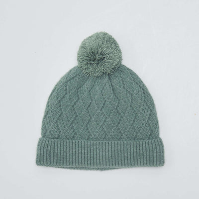 Bonnet en maille fantaisie Vert