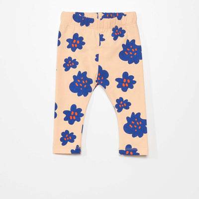 Legging imprim maxi-fleurs Orange/bleu