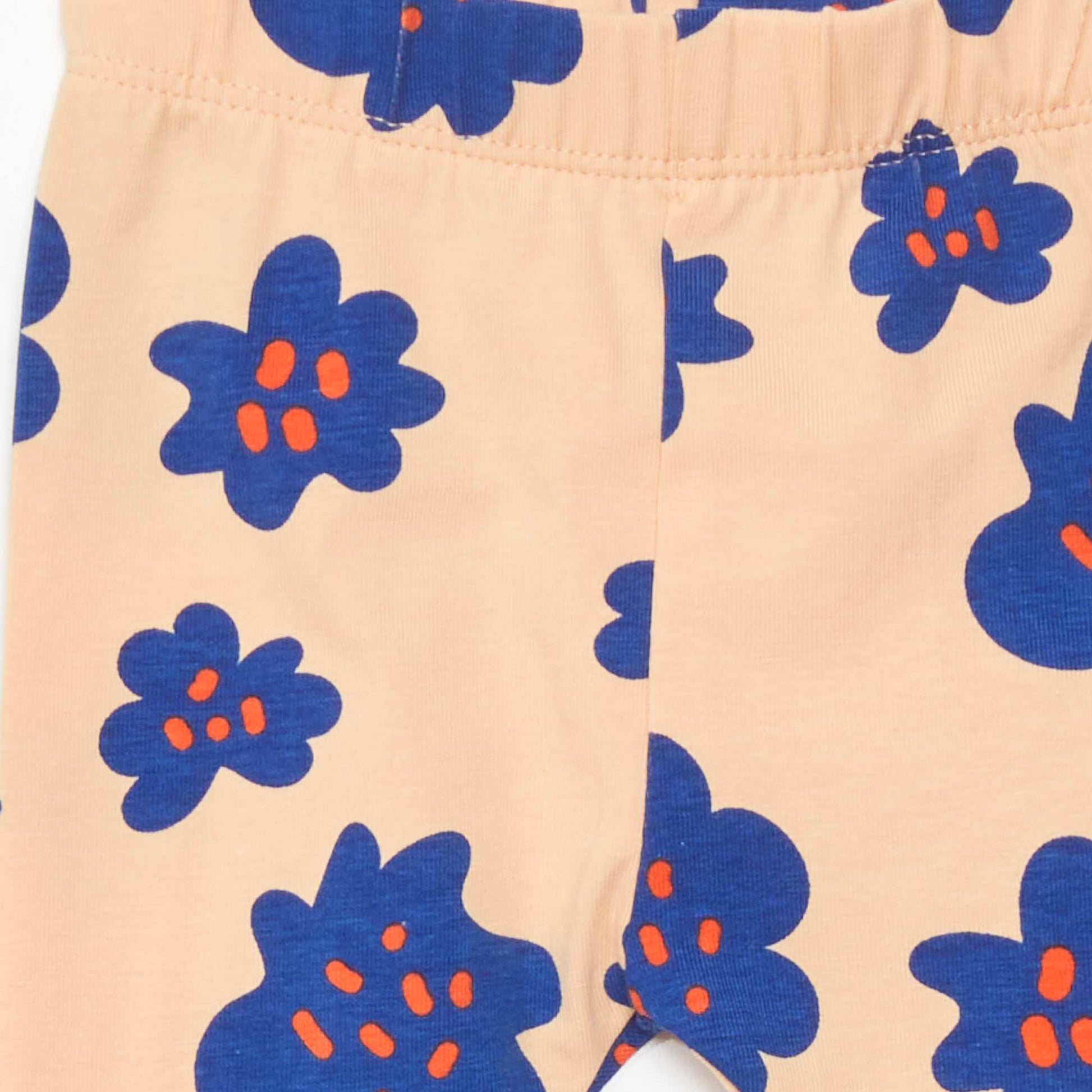 Legging imprim maxi-fleurs Orange/bleu