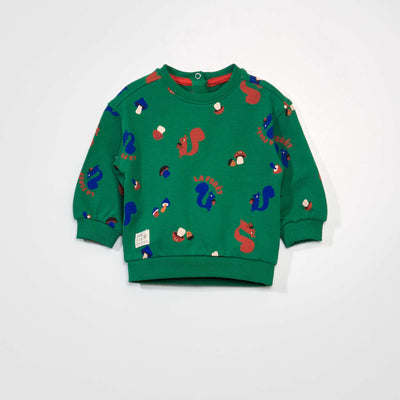 Sweat en molleton l ger avec imprim Vert
