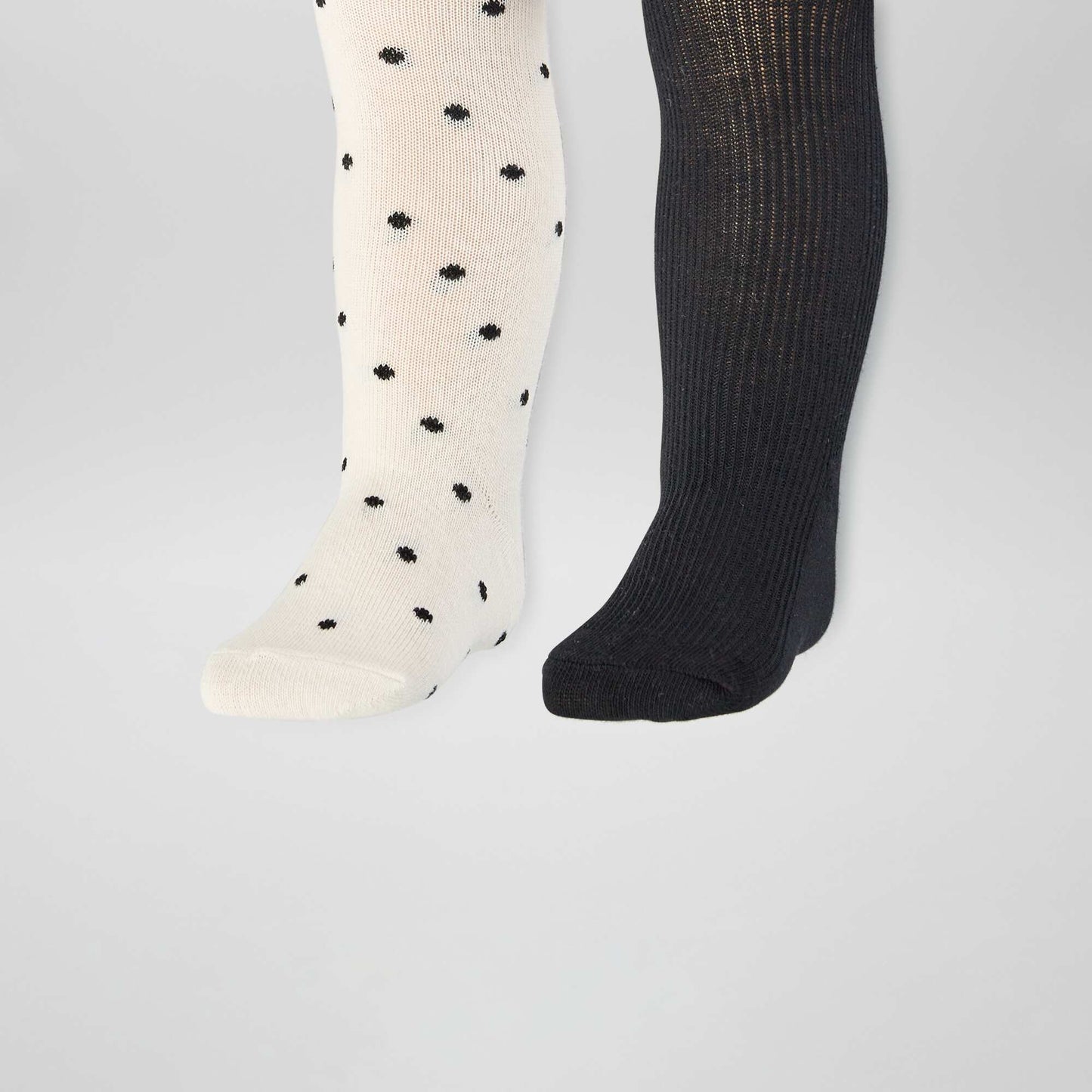 Lot de 2 collants chauds Noir/blanc