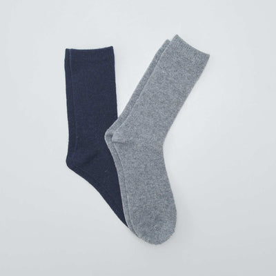 Lot de 2 paires de chaussettes Gris/bleu
