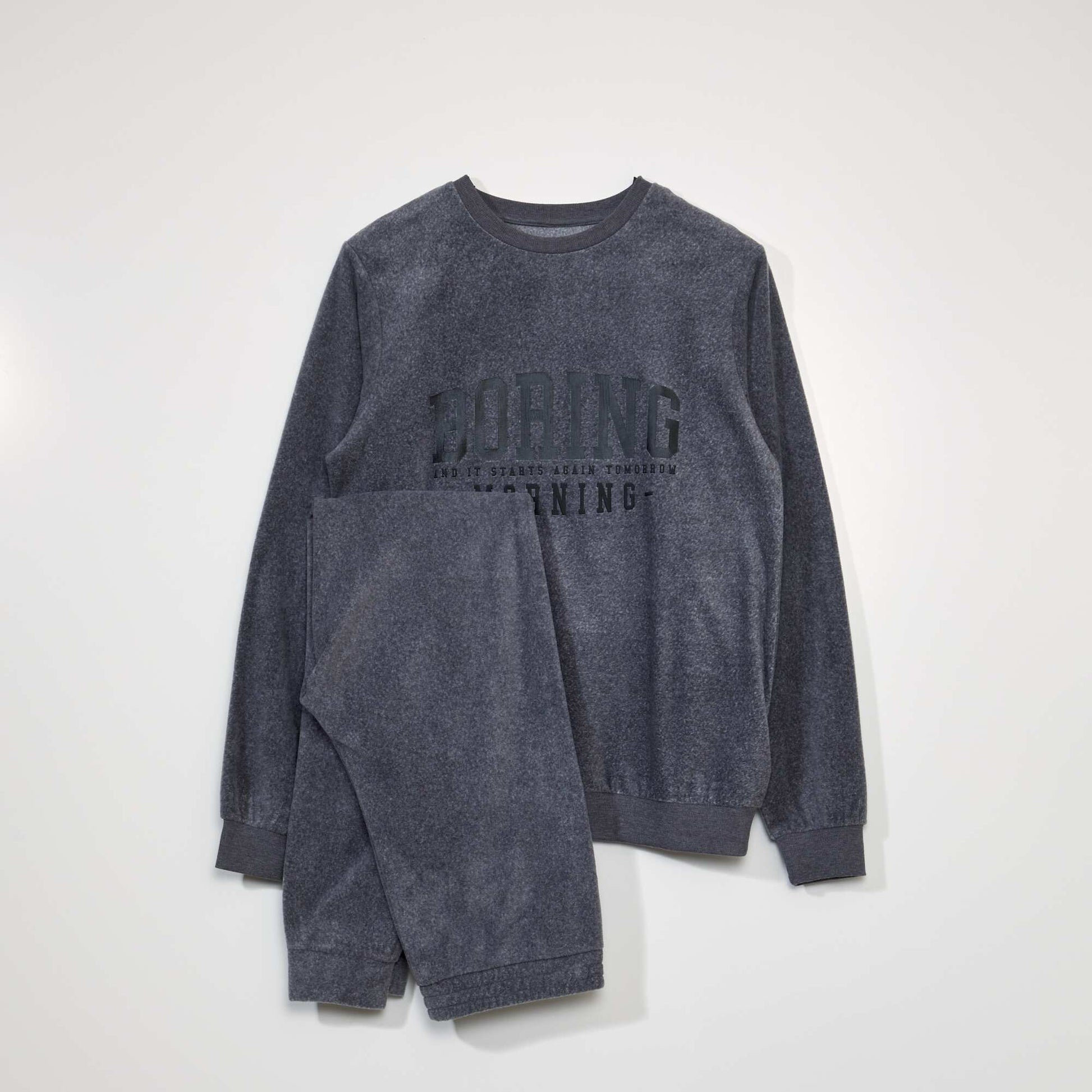 Pyjama long polaire - 2 pi ces Gris