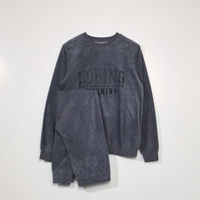 Pyjama long polaire - 2 pi ces Gris