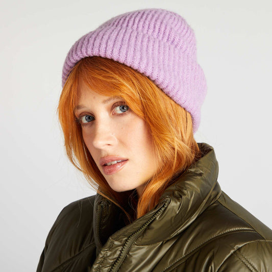 Bonnet c tel large revers mauve
