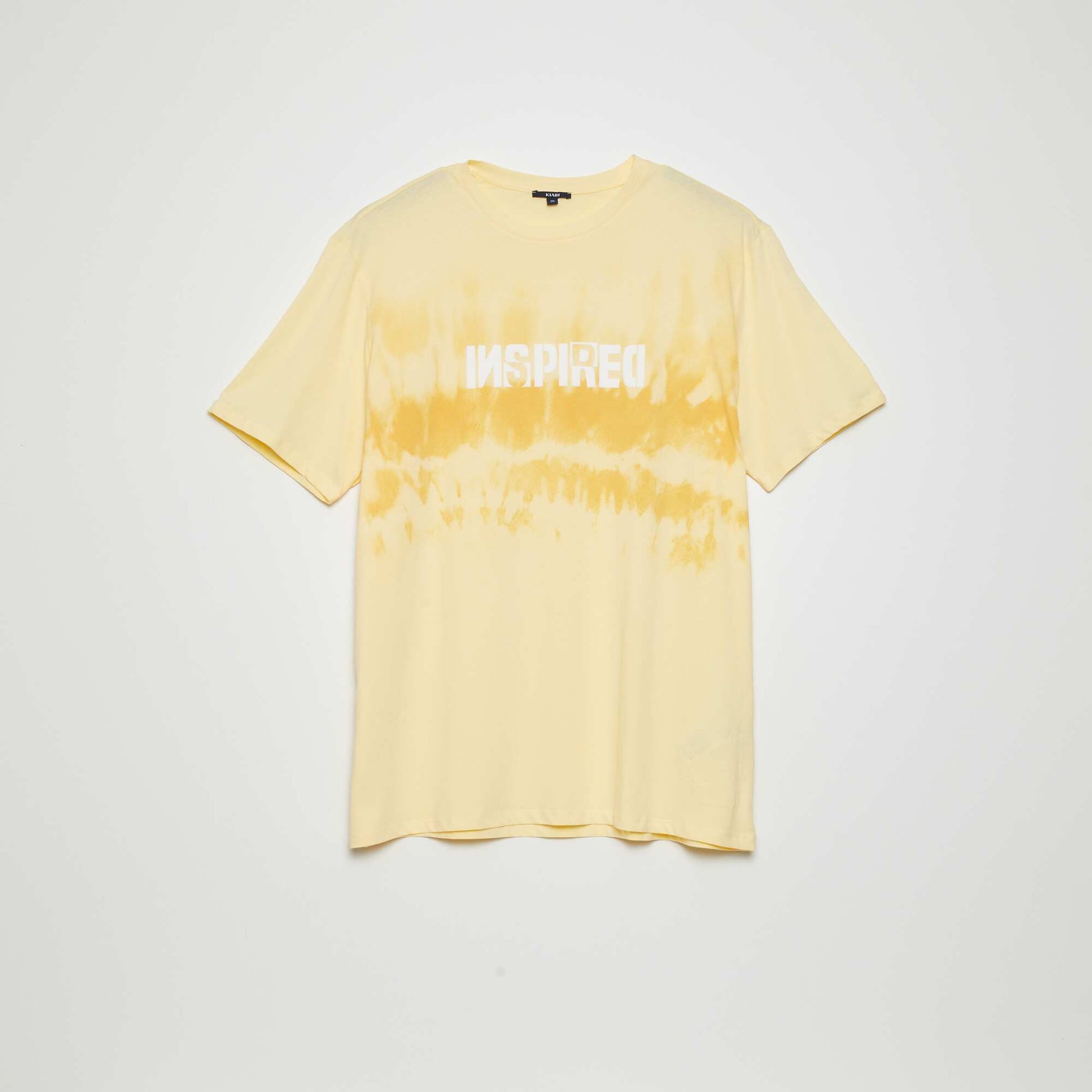 T-shirt avec message imprim Jaune