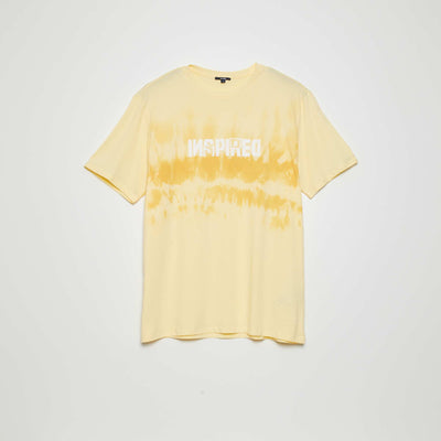 T-shirt avec message imprim Jaune