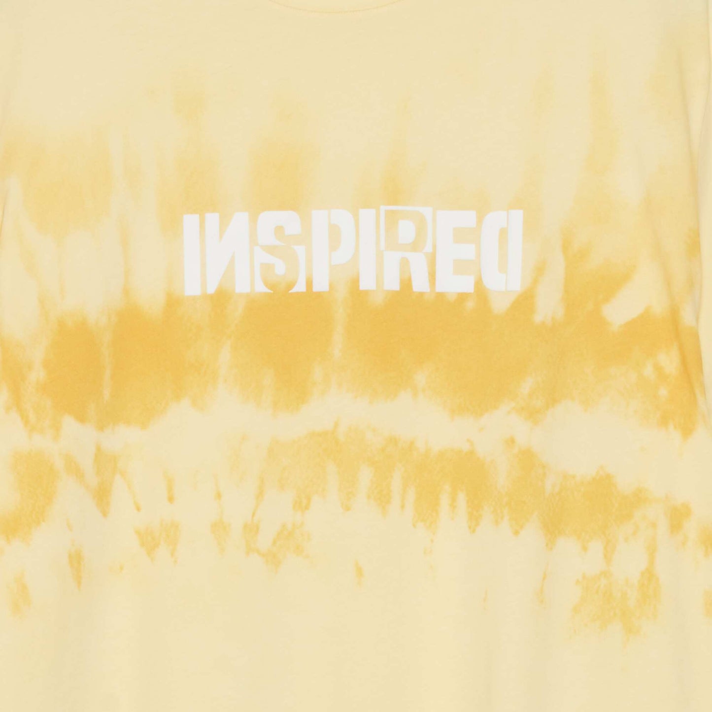 T-shirt avec message imprim Jaune