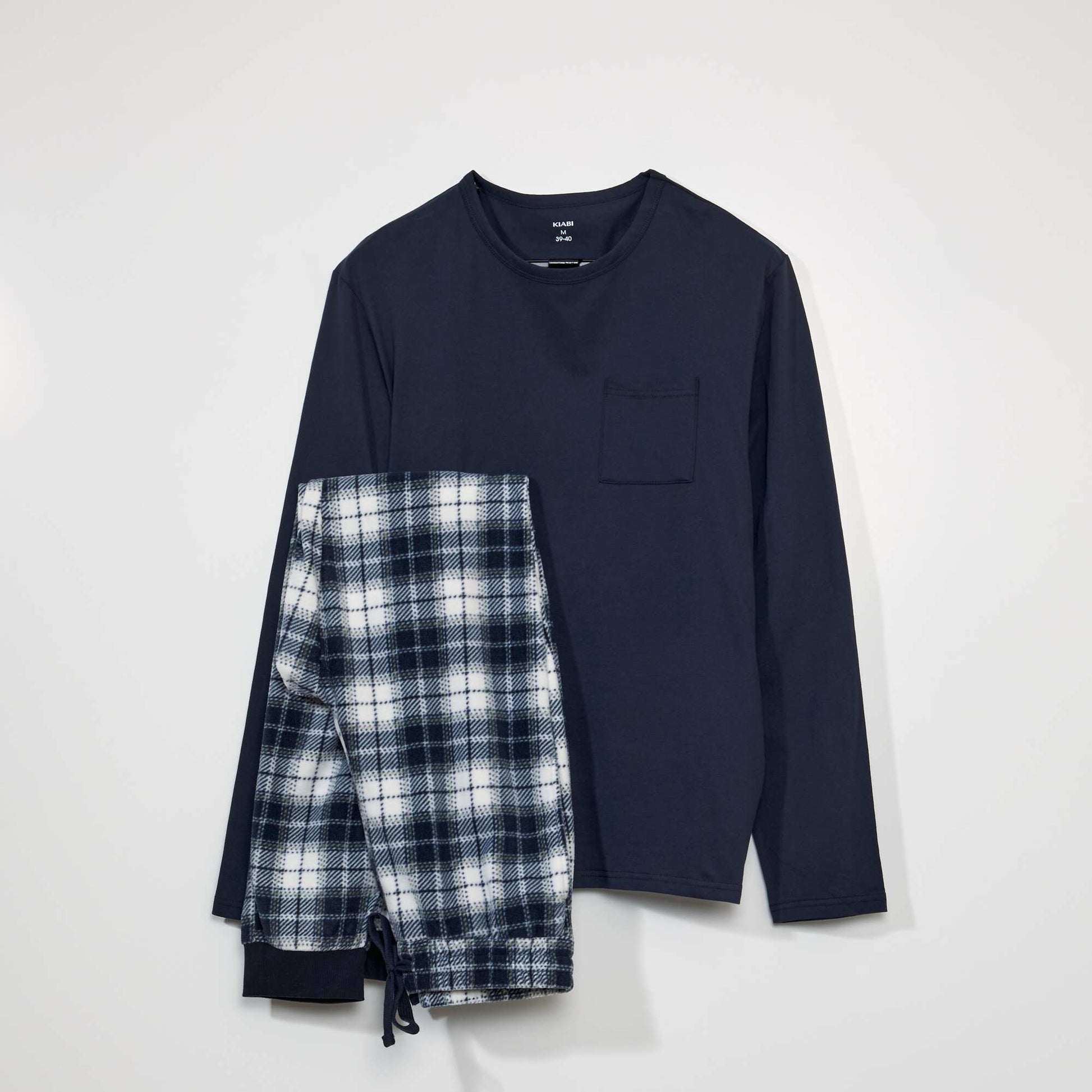 Pyjama en jersey et polaire - 2 pi ces Bleu marine