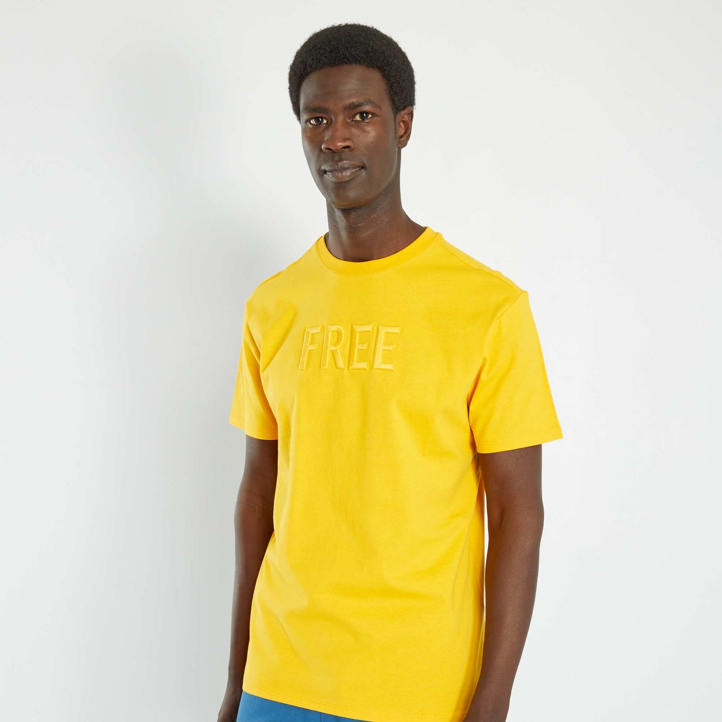 T-shirt manches courtes 'free' Jaune